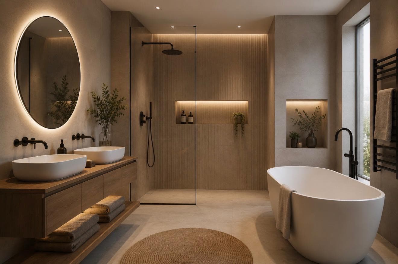 Salle de bain moderne rénovée à Genève